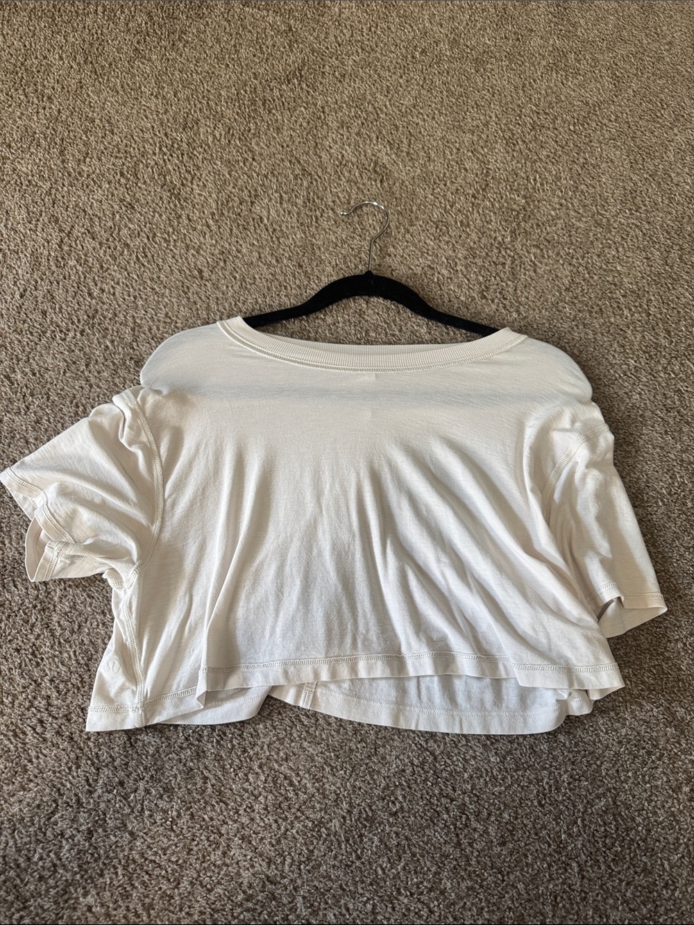 Women's White Cropped Scoop Neck Top